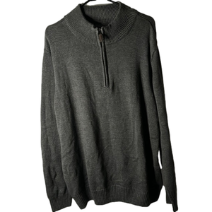 Simply Styled Argyle Sweater Gray Quarter Zip Size XL NEW